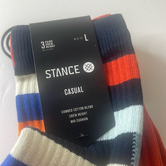 Stance Mullen Casual Cotton Crew Socks 3 pk Large - Picture 3 of 9
